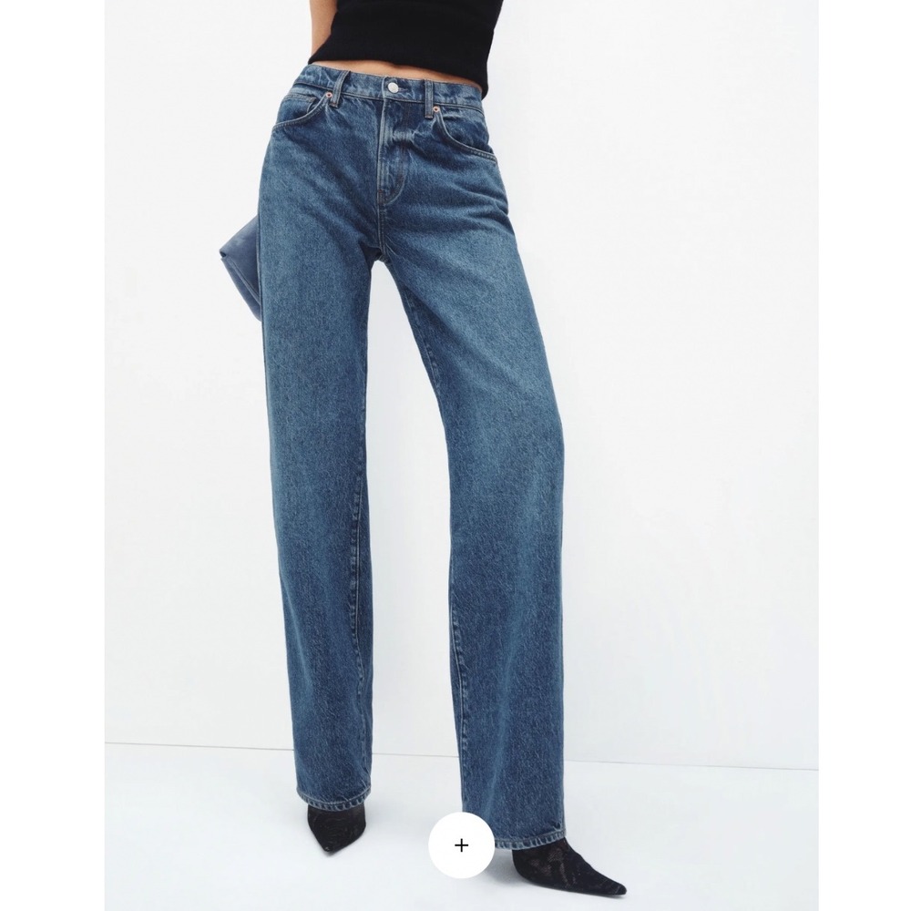 Reformation Val 90s Mid Rise Straight Jeans In Pelican Size 30